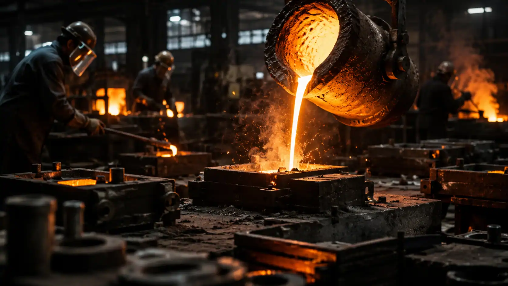 Investment casting components in stainless and carbon steel